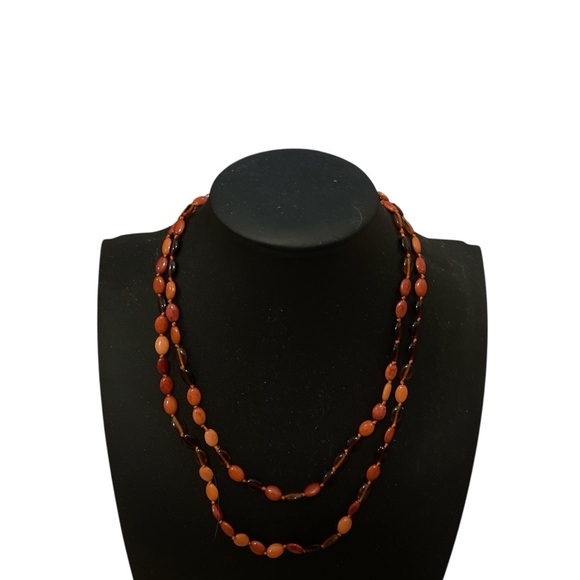 Vintage double strand multi browns Beaded Necklace - Picture 1 of 3